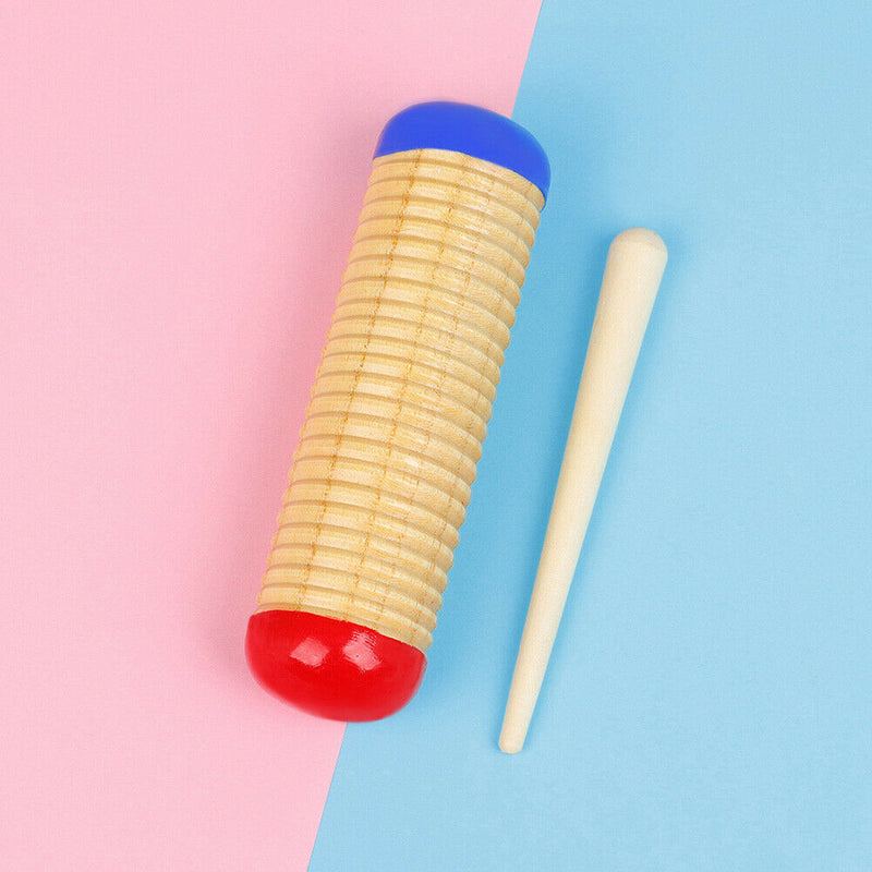 Wooden Hand Drum with Mallet Children Fun Playing Learning Educational Toys