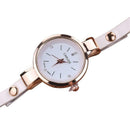 Fashion Leather Casual Bracelet Watch Women Dress quartz Watch White A