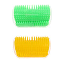 2 Pack Wall Corner Grooming Brush Massage Combs for Short Long Hair Cats,Yellow