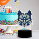 DIY Wolf Diamond Painting LED Light Embroidery Night Lamp Home Desk Decor