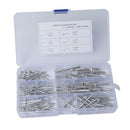 Rivets Assortment Box of 120pcs Domed, Open End 3.2mm 4.0mm 5.0mm