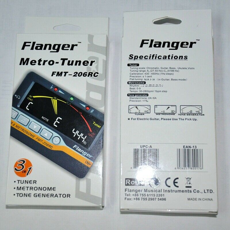 Flanger Instrument Tuner Metronome and Tone Generator 3 in 1 for All Instru