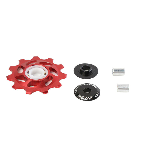 1 Set 11T Rear Derailleur Jockey Wheel Ceramic Bearing Guide Roller (Red) A#S