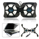 Foldable Cooler Notebook Laptop Cooling Pad USB Fan Stand with 2x 70mm Fans