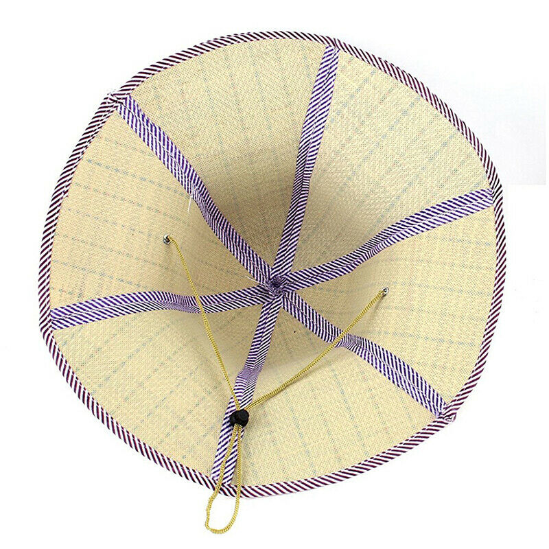 Outdoor Fishing Beach Wide Brim Summer Sun Foldable Straw Hat Purple O5G8