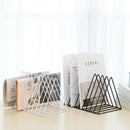 9-Slot Metal Table Desktop Storage Bookcase Book Display Shelves Rack Black