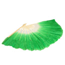 Chinese Folk Art Silk Veil  Belly Dance Dancing Bamboo Short Fan Green  A