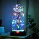 Beautiful Eternal Rose LED Light Rose In Glass Dome with Foam for Valentine'P6E2