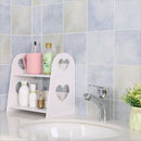 Wood Storage Rack Cosmetic Storage Shelf Heart-Shaped Corner Racks Holder K