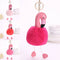 Flamingo Keychain Fluffy Faux Rabbit Ball Key Chain Women Car Bag Key Ring JClj