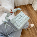 Women Shoulder Totes Woven Handbags Female Braided PU Leather Messenger Bags