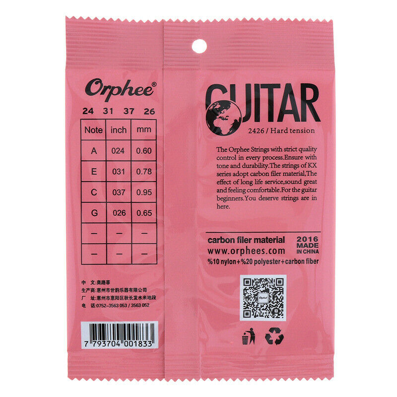 Orphee Nylon Carbon Fiber Ukulele Strings Hawaii Guitar 4 Strings For Ukule