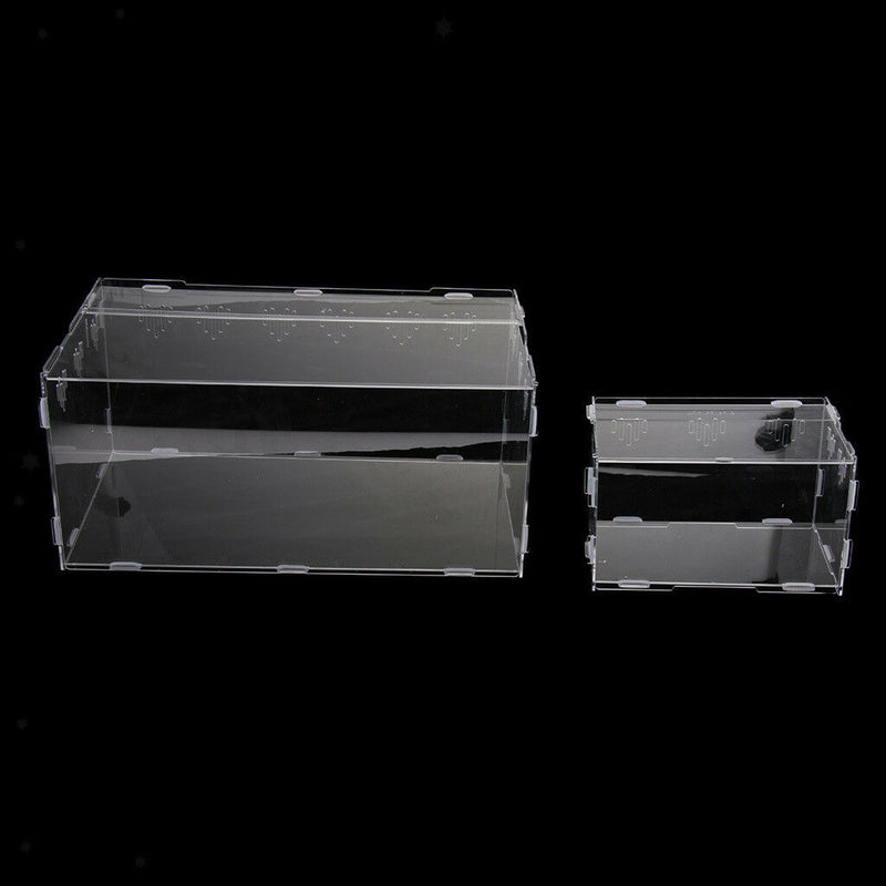 Acrylic Pet Reptile Terrarium Habitat Breeding Box Turtle Tank Clear S