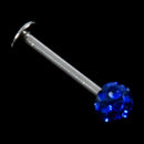 Internally Thread Crystal Labret Lip Stud / Tragus Bar / Monroe 4mm (blue)