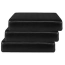 3x PU Leather Single Seat Cushion Slipcovers Covers for Sofa Couch Chairs Black