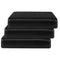 3x PU Leather Single Seat Cushion Slipcovers Covers for Sofa Couch Chairs Black