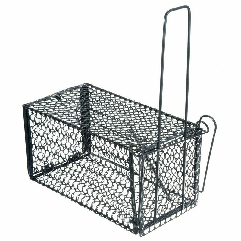 Rat Catcher Spring Cage Trap Humane Live Mouse Rodent Bait Pest Control Out