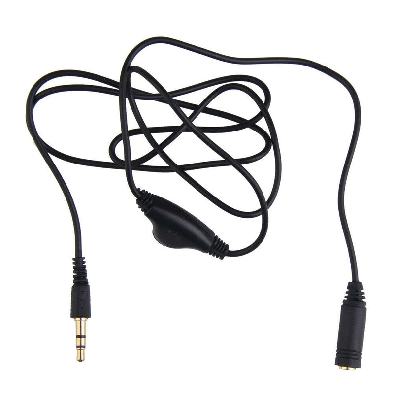 Earphone in Line Volume Control Cable Male to F 3.5mm Stereo Audio Adaptor