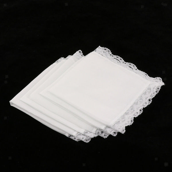 5Pack Men Women 100% Cotton White Handkerchiefs Comfy Hanky Party Hankies