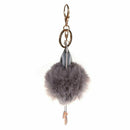New Cute Pompom Fluffy Owl Keychain Faux Rabbit Fur Ball Women Bag Car Pend J1F2