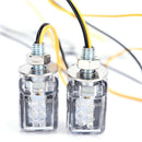 2X 6LED Motorcycle Mini Amber Turn Signal Lights Blinkers Indicators Black OZ