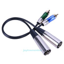 3pin 2 XLR Male to 2 RCA Male Cable Audio Adapter Cable Metal Connector