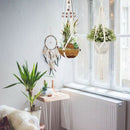 5-Pack Macrame Plant Hangers, Different Tiers, Handmade Cotton Rope Hanging