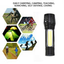 T6 COB Zoomable Light Lamp Torch with LED Flashlight USB Rechargeable NEW