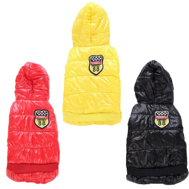 Pet Dog Cat Hoodie Jacket Winter Warm Windproof Costume Coat Red