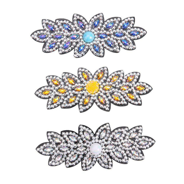 3pcs Butterfly Rhinestone Hair Clip DIY Crystal Bowknot Barrettes (Style 1)