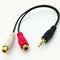 3.5 mm Phono Stereo Male Jackto 2 RCA Female Audio Adapter Y Cable Cord