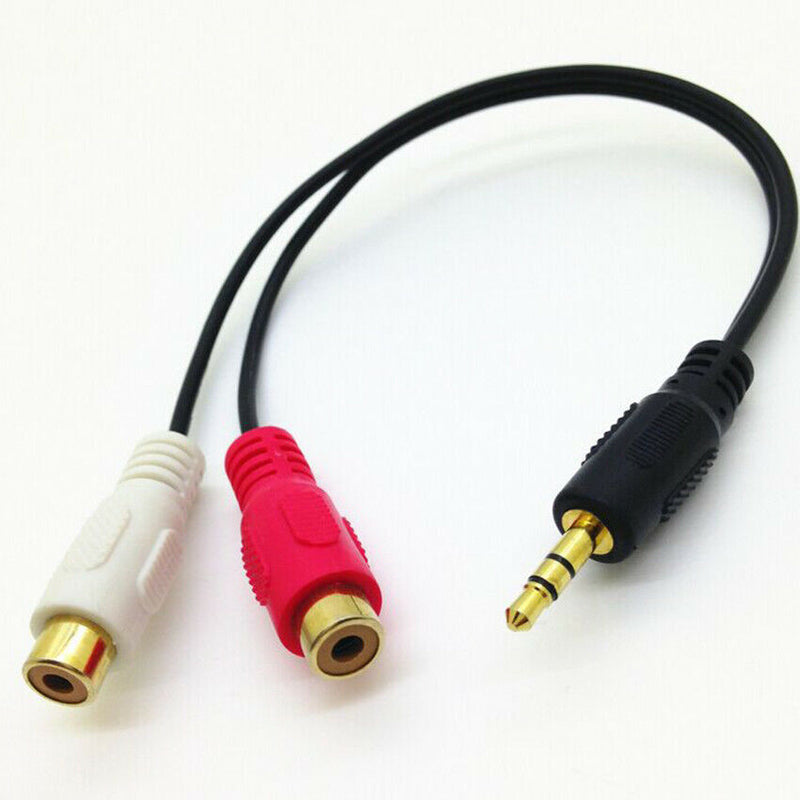3.5 mm Phono Stereo Male Jackto 2 RCA Female Audio Adapter Y Cable Cord