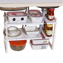 Multi-Functional Under Sink 2-Tier Expandable Shelf Storage Organizer Adjus I5V8