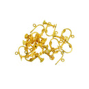 70pcs Retro Brass Clip On Screw Back Earring Open Loop & Ball No Piercing
