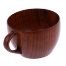 Natural Jujube Bar Wooden Cup Mugs With Handgrip Coffee Tea Milk