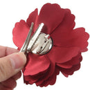 Women Girls Satin Peony Flower Hair Clip Brooch - Claret A7A2
