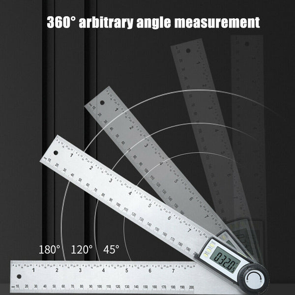 200mm Digital Inclinometer Angle Meter Ruler Electron Goniometer Protractor