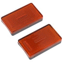 Heavy Duty Motorcycle ATV Dirt Bike Rectangle Front Fork Reflectors - Amber