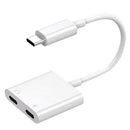 Headphone Splitter Dual Type C Audio Adapter Aux Call Fast 2 In 1 Accessories