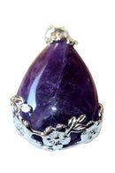 Women Angel Tears Water Drop Semi-Precious Gemstones Pendant -Amethyst Y6X1
