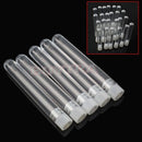 10pcs 12x75mm Clear Plastic Test Tubes with Clear White Caps Stoppers Gift LJ