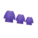3 Pieces Children Long Sleeve Apron Drawing Painting Waterproof Smock Purple