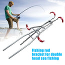 40cm Foldable Portable Double Pole Holder For Fishermen Adjustable Fishing Tools