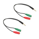 2 Pcs Cable Adapter 2 In 1 Splitter 4 Pole 3.5mm Audio Earphone Headset to