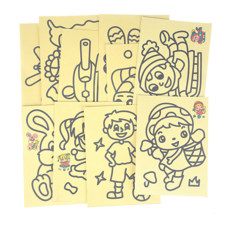 5PCS Kids DIY Colorful Sand Painting Art Creative Drawing for Children Toys LJ