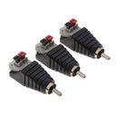 Speaker RCA Male to 2 Screw Terminal Strip AV Spring Press Type Connector x3