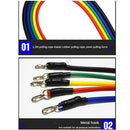 11Pcs Yoga Resistance Bands Set For Home Gym Sports Excercise Fitness Tubes