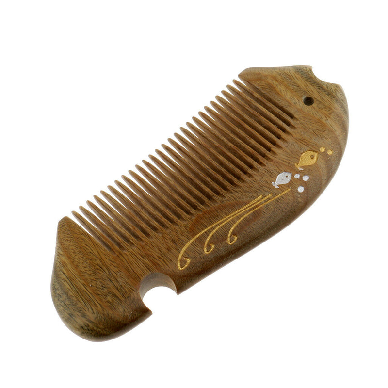 Wooden Green SandalWood Scent Natural Hair & Beard Comb Stylish   Carved