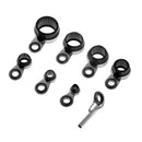 8pcs Stainless Steel Ceramic Fishing Rod Guide Eye Guide Ring Tip Line Ring