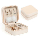 Portable Earring Ring Storage Box Leather Jewelry Display Case (Light Pink)